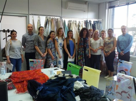 Mantra Seta in Como, after a factory visit and presentation by one of the co-owners, Lucia Mantero (centre). Photo by Jonathan Gander