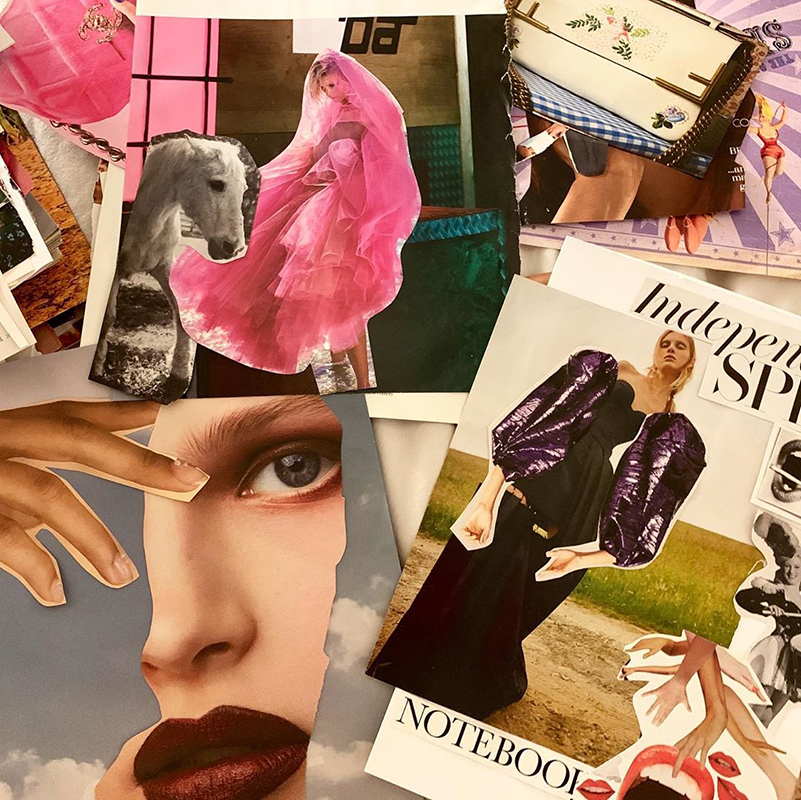 Collage of fashion magazines