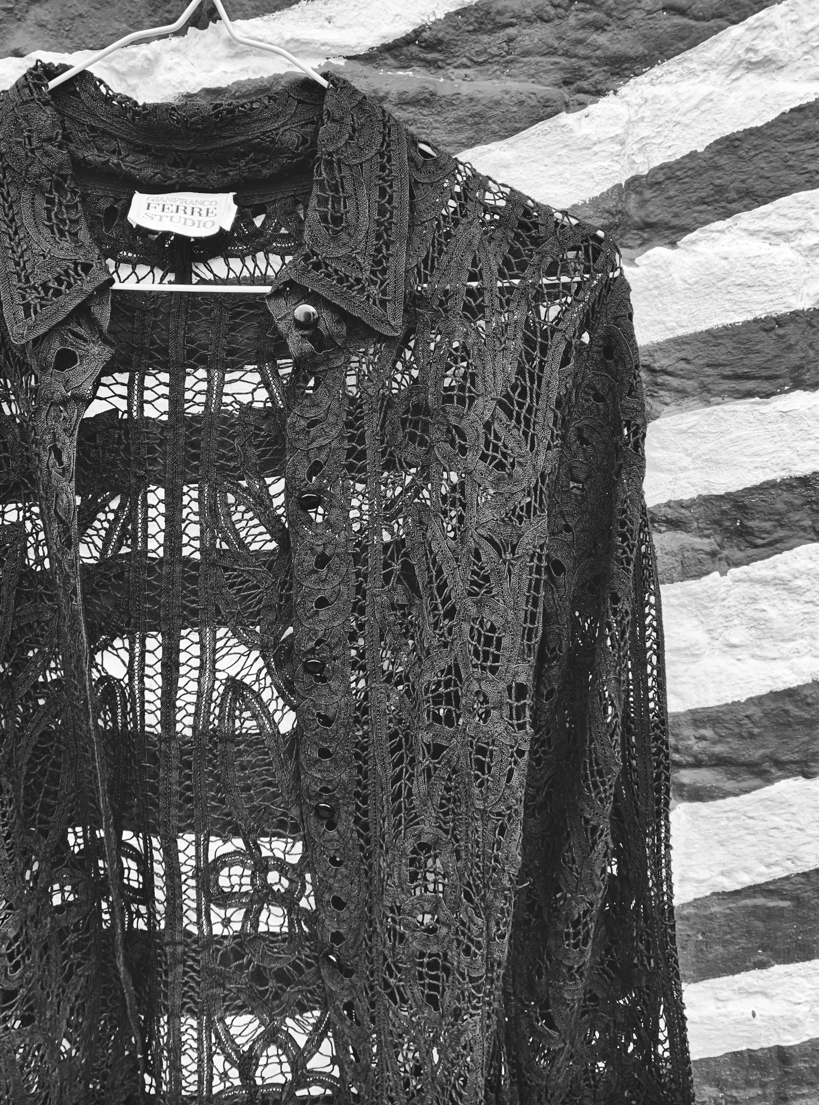 lace blouse hanging up