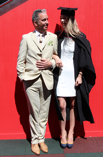 Nigel Bents, tutor on our Graphic Design Communication course with graduating student Eilidh Fraser.