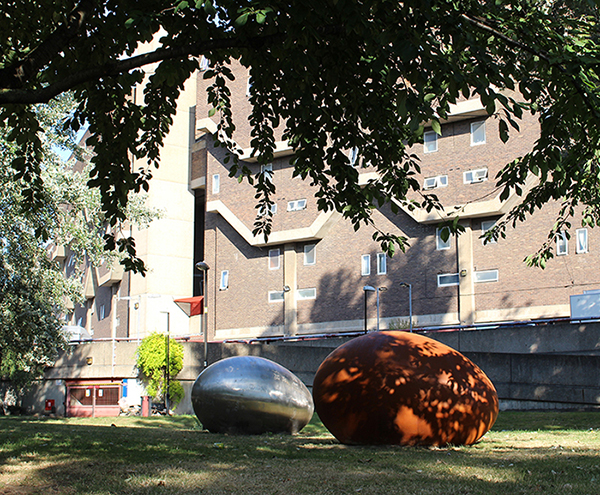 'Twins', public sculpture by Taslim Martin