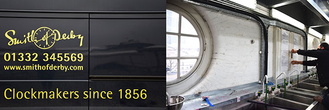 Smith of Derby and the Studio which houses the clock workings.