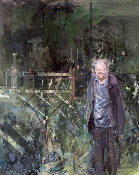 Eileen Hogan, Ian Hamilton Finlay, 2012, oil paint and charcoal on paper, mounted on card, Collection of the artist.