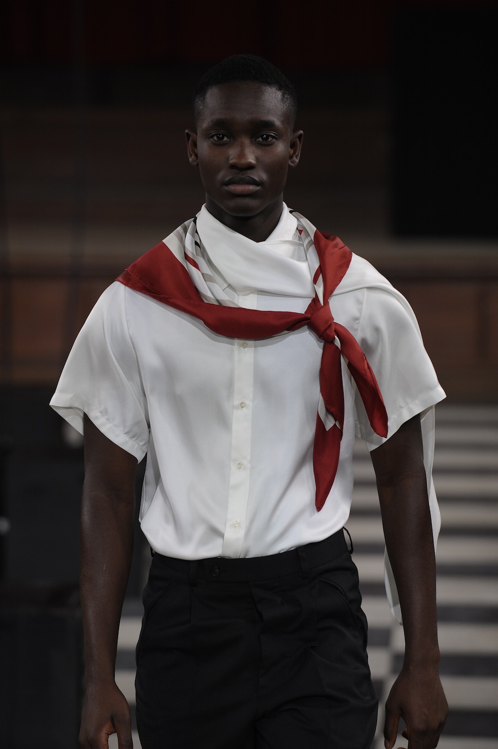 Hanni Yang at LCFMA18 Menswear. Shot by Roger Dean.