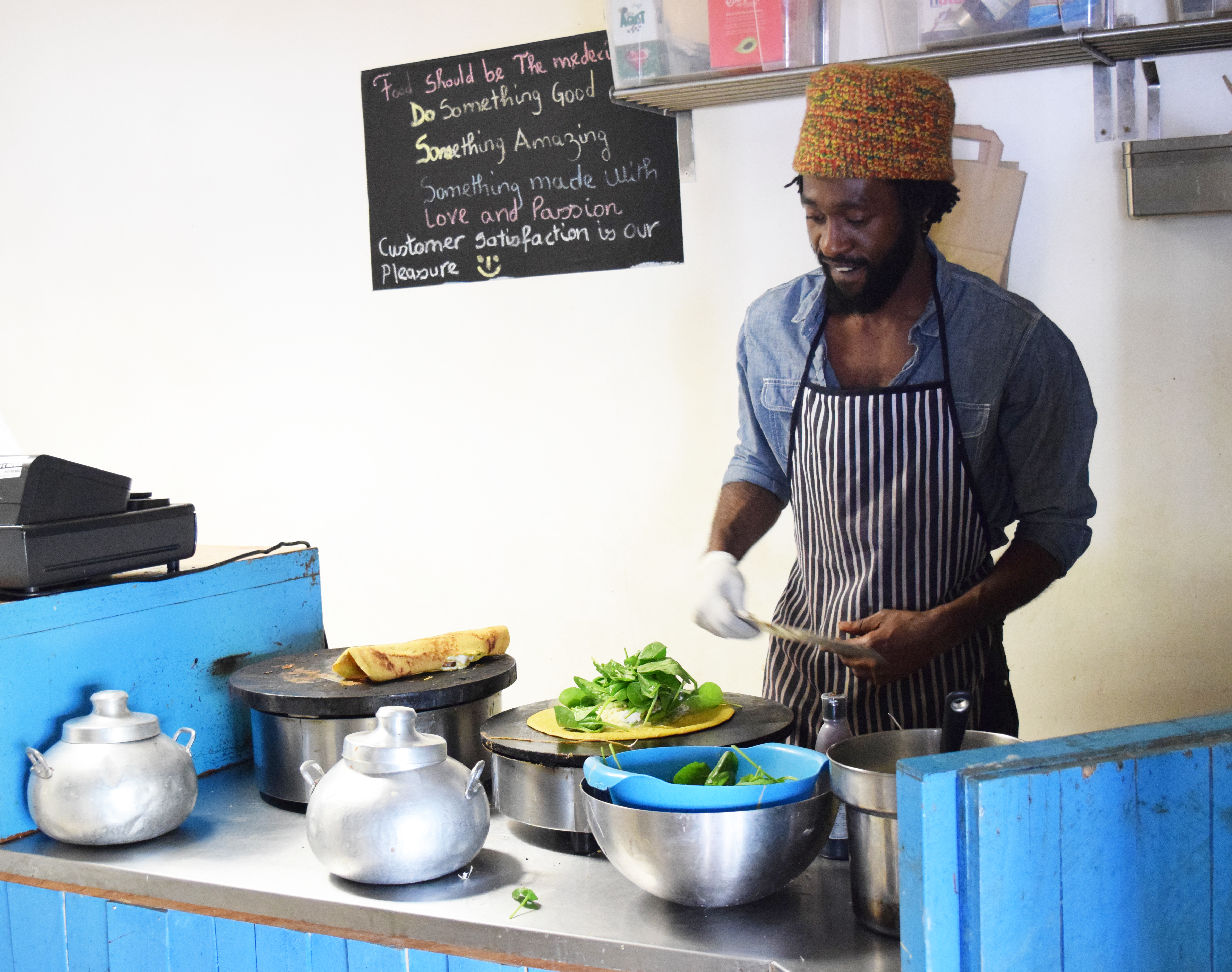 Crepes being made in Maloko