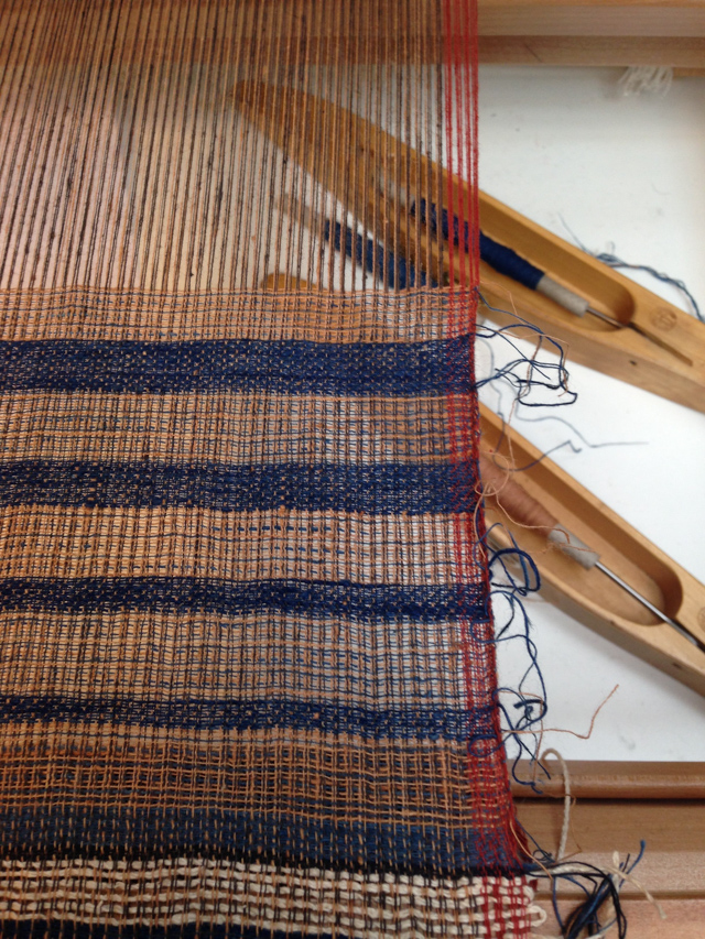Weaving swatch on loom - Prerna Gupta
