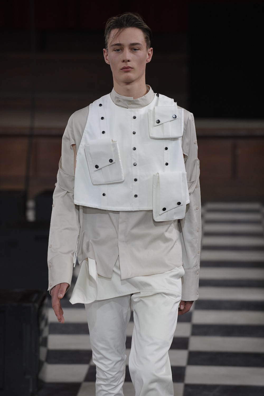 Hengmin Lu at LCFMA18 Menswear. Shot by Roger Dean.