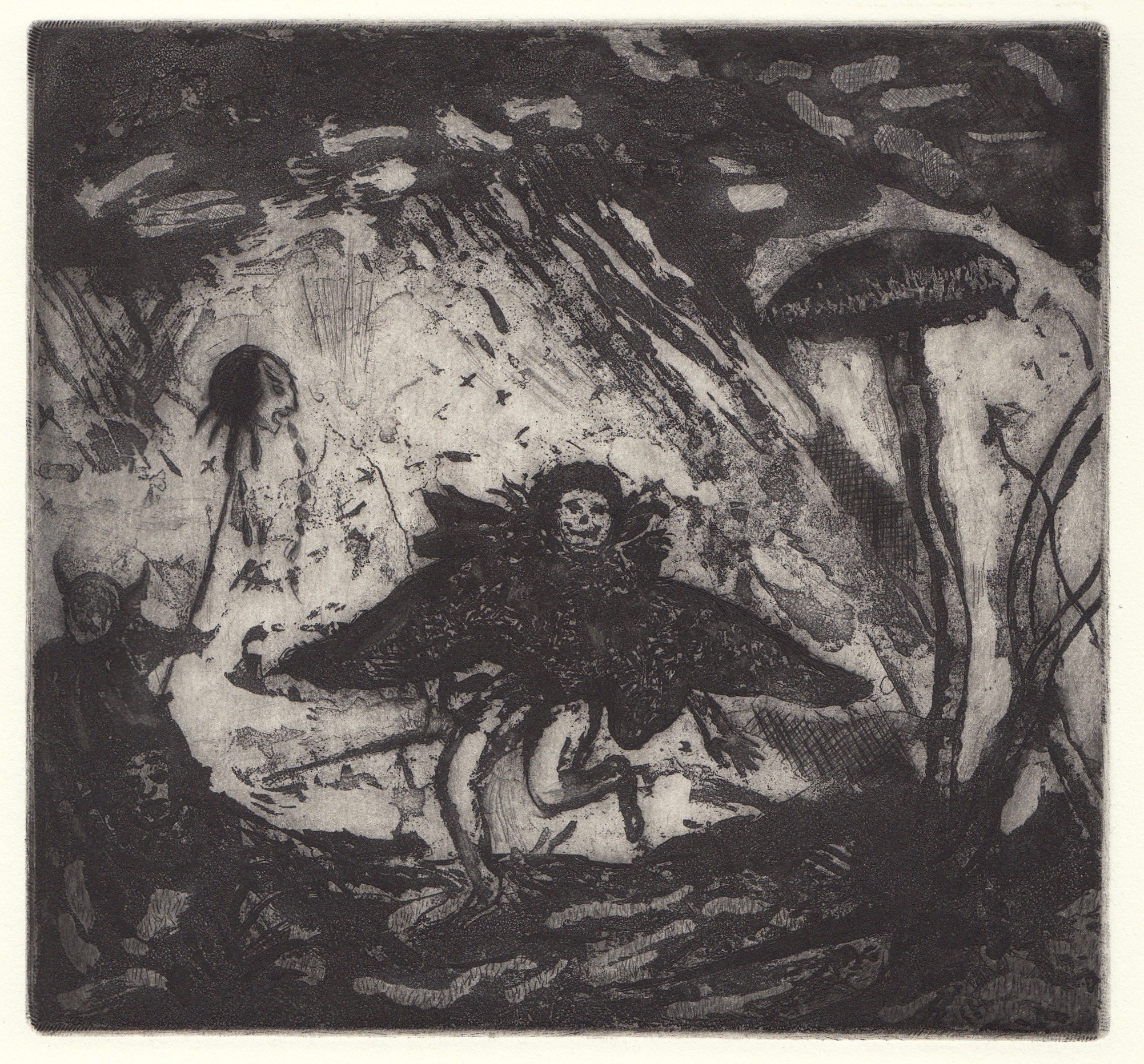 ‘Dark Harrier’ Sugar Lift Etching by Oliver McConnie