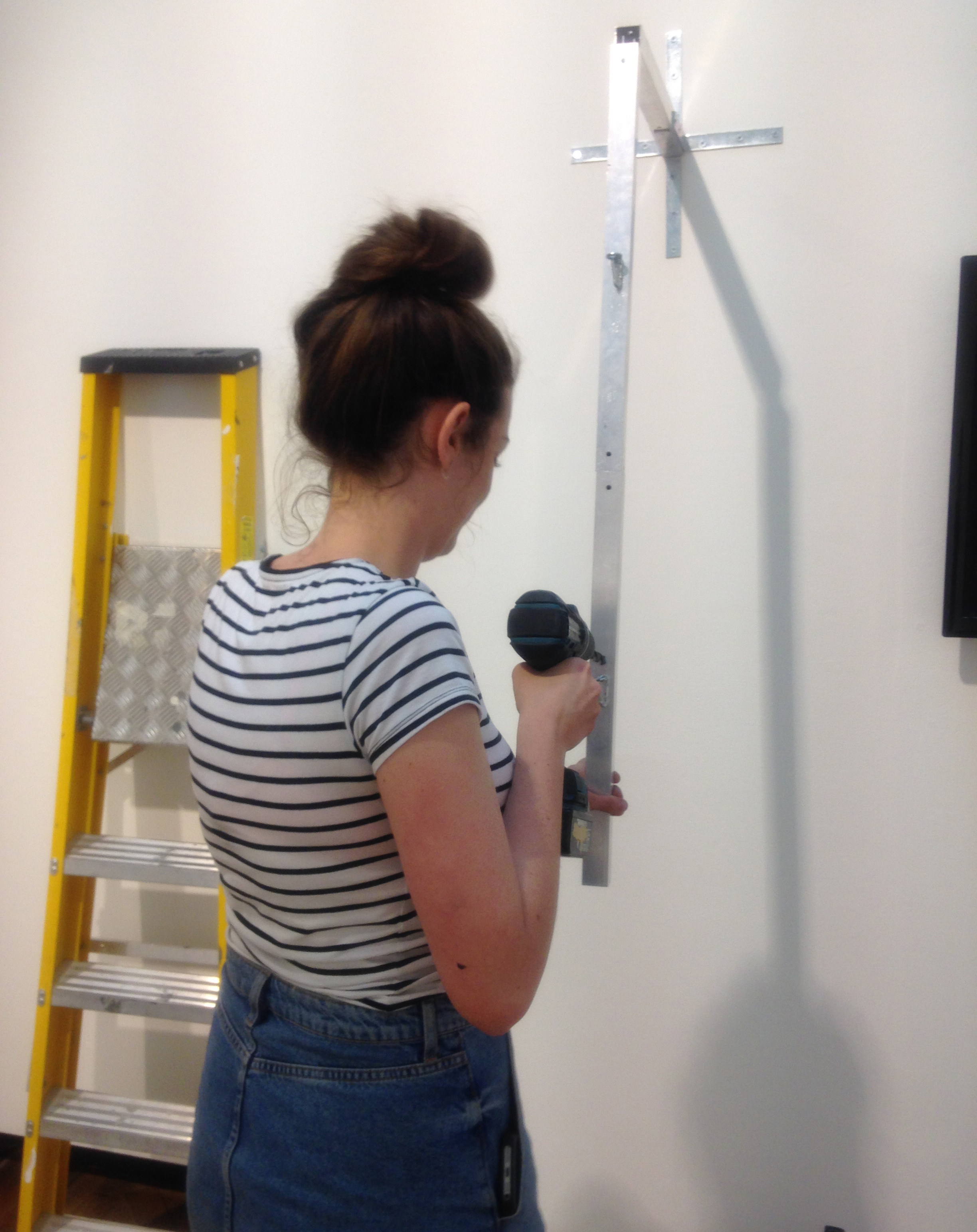 Queenie drilling for one of her pieces