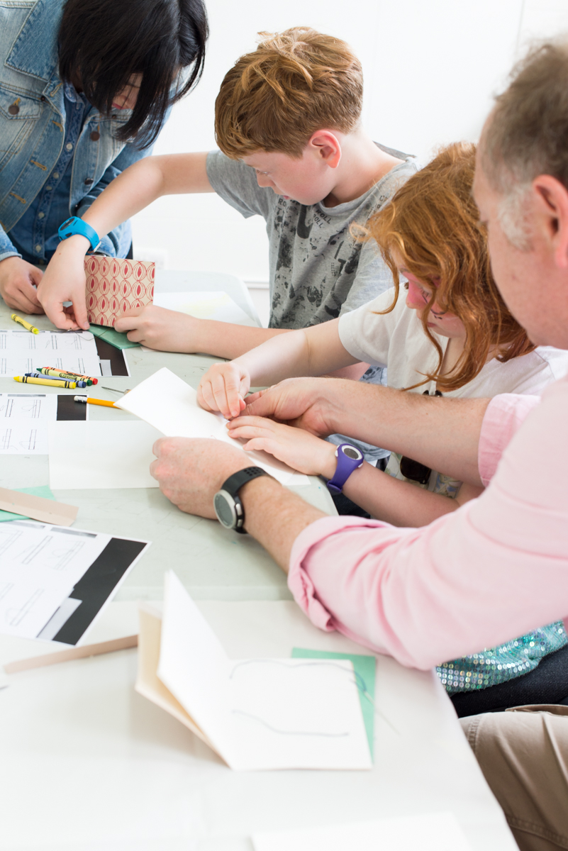 Learning how to make a simple book with MA Conservation students