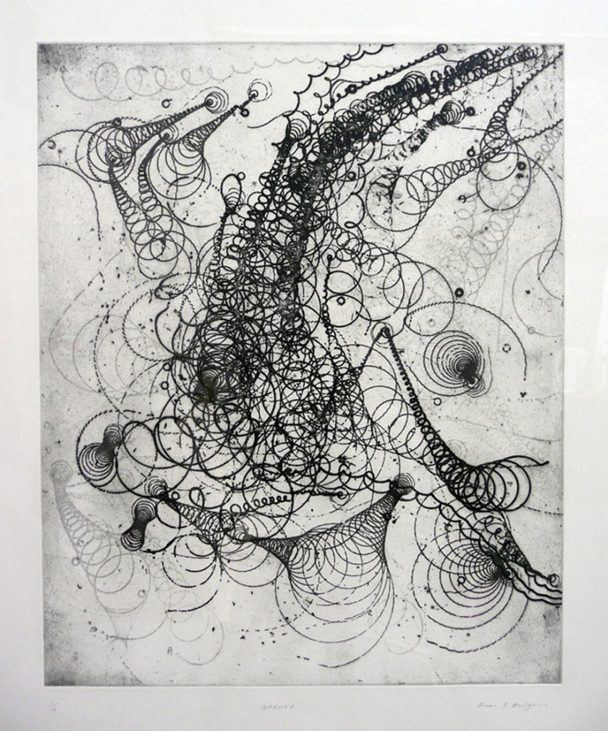 Etching by Brian Hodgson - 'Gravity'