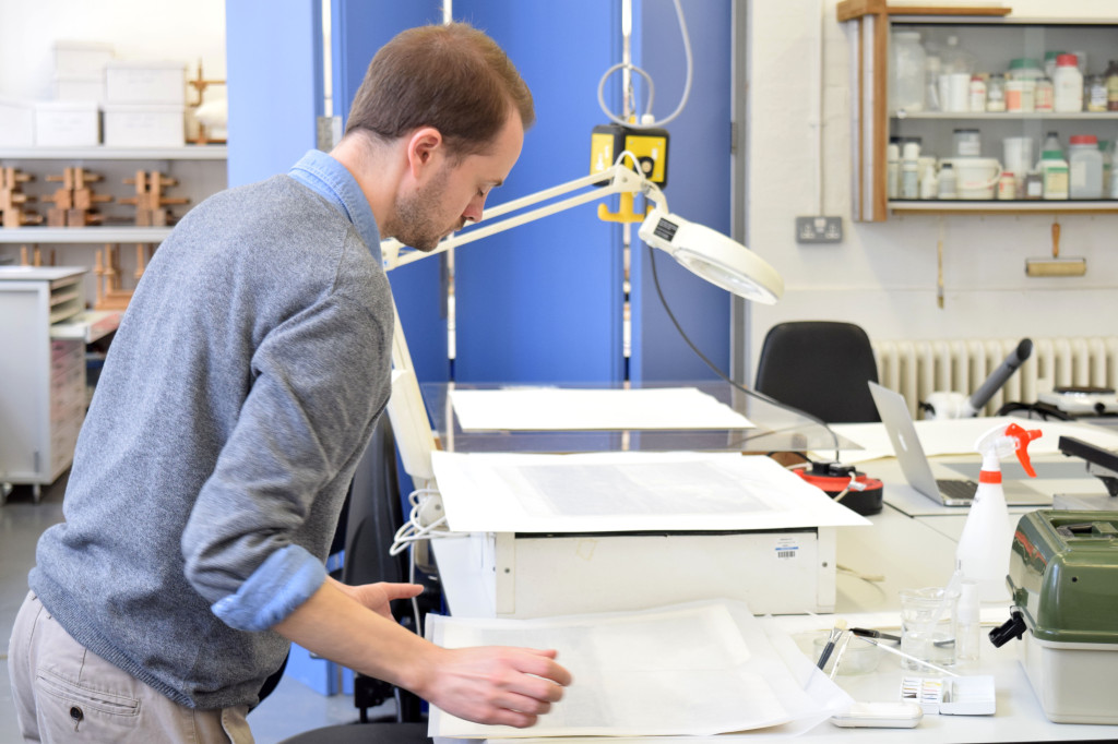 Tom Bower at work in the Paper Studio 