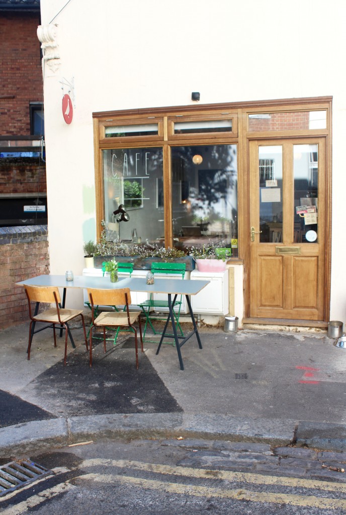 Photograph of the exterior of The Pigeon hole cafe