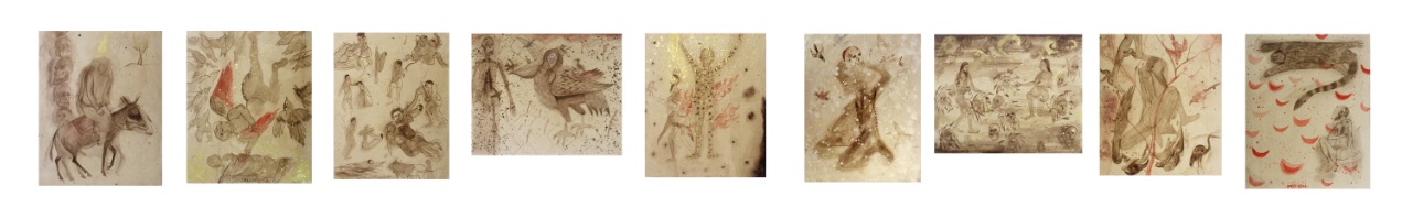 ‘The way I see ,The way you see, The way they see’ watercolour on paper mounted on wooden panel, varying sizes (set of 9), 2017