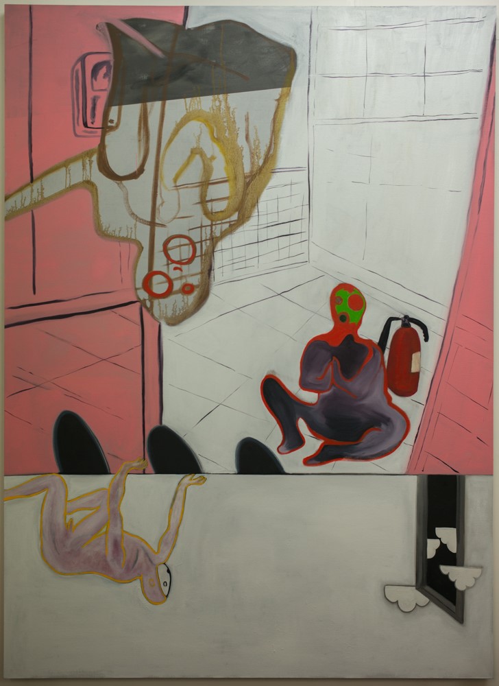 The Tiles Are So White, 2017, oil on linen, 198 x 145 cm