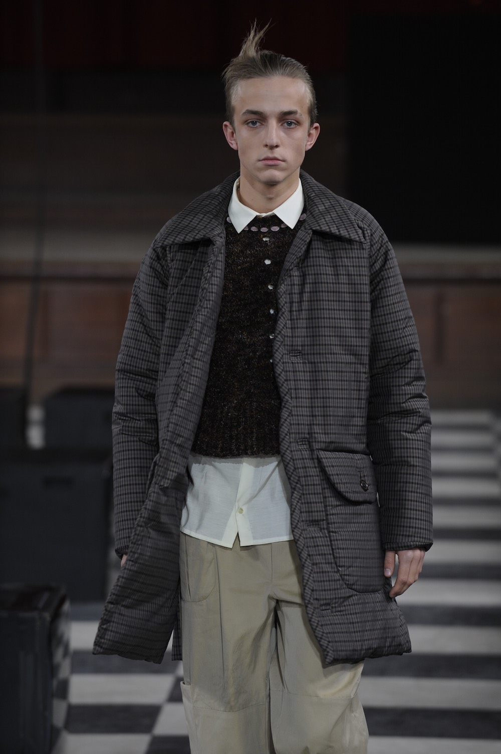 Coline Gauthier at LCFMA18 Menswear. Shot by Roger Dean.
