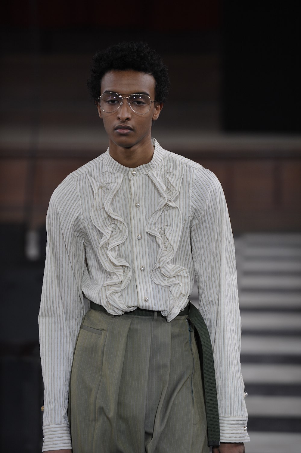 Sohyeon Park at LCFMA18 Menswear. Shot by Roger Dean.