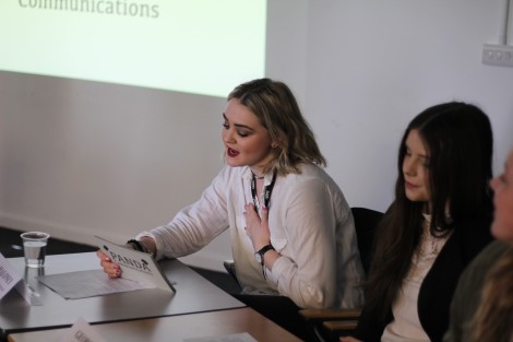 Students role play as representatives from 21st Century Tiger and present their campaign ideas amongst course-peers.