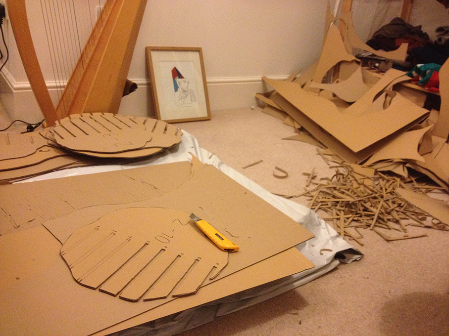 Deconstructed pieces of a peanut 