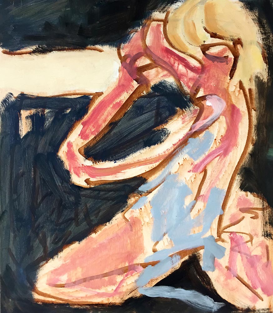 Amy Robson, Friends KC, oil on board.