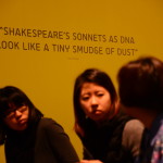 Designers from MA Textile Futures (CSM) and Interactive Architecture (Bartlett) attending the Big Data Sympoium in the Lethaby Gallery.