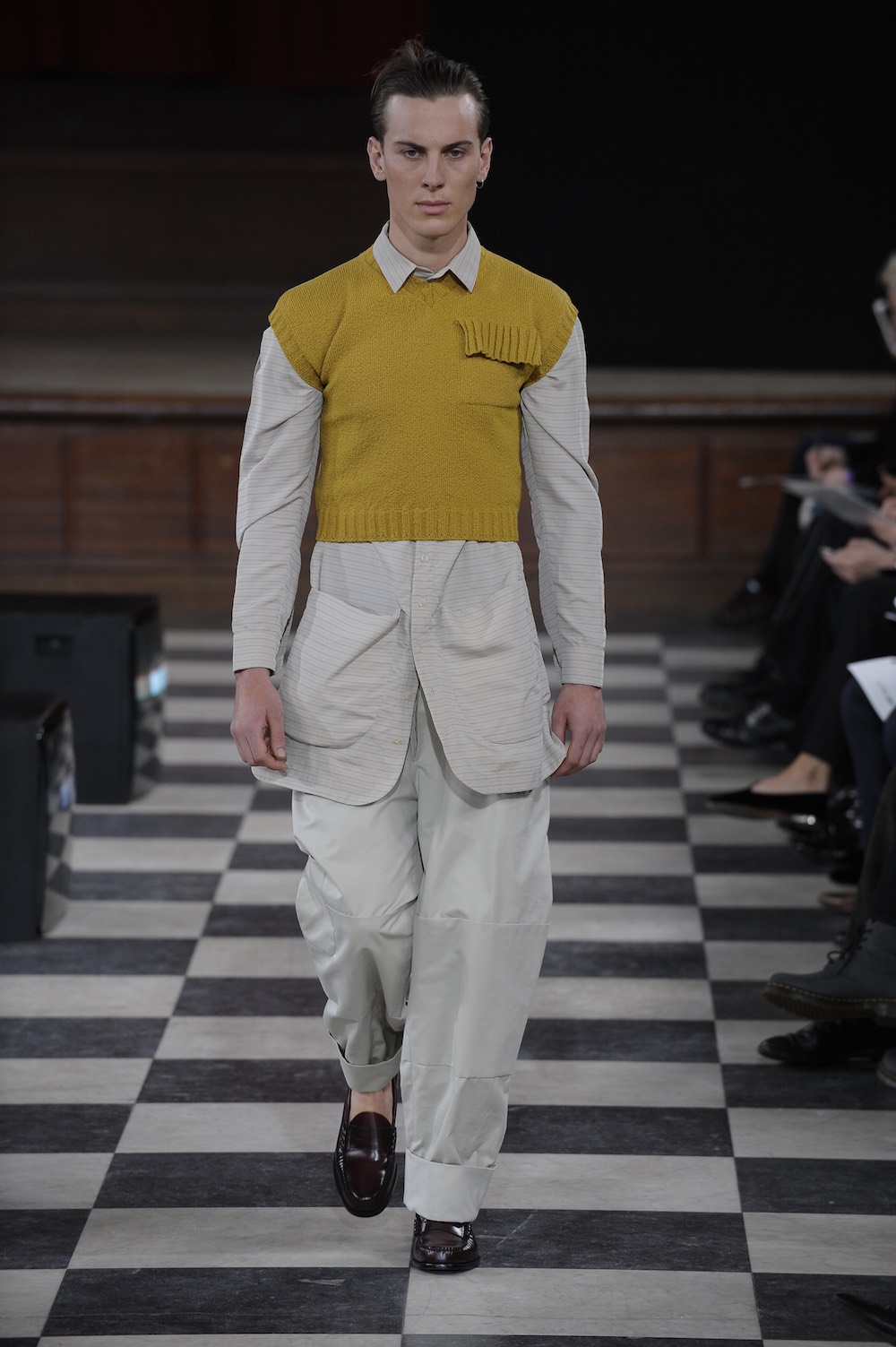 Coline Gauthier at LCFMA18 Menswear. Shot by Roger Dean.