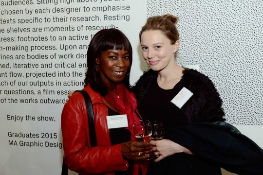 Beverley Heath-Hoyland, with The John Hoyland Scholarship recipient, Rhiannon Salisbury 