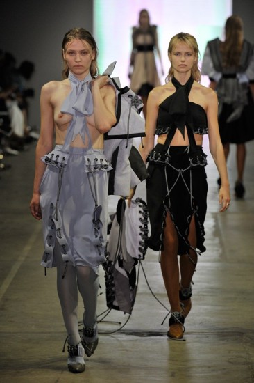 Catwalk image from BA (Hons) Fashion Design Technology student Daniel Pascal Tanner's final collection 