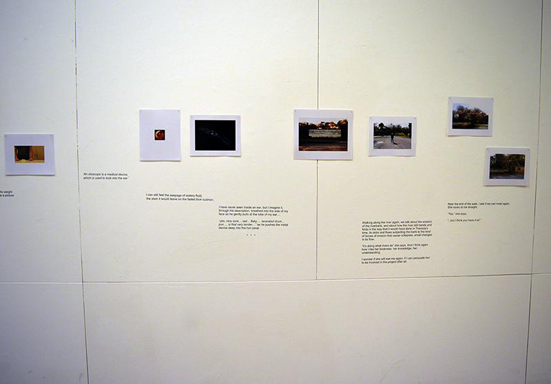 Sophy Rickett, 'The Curious Moaning of Kenfig Burrows' 2016, black and white bromide prints, C-type prints, vinyl wall-mounted text 