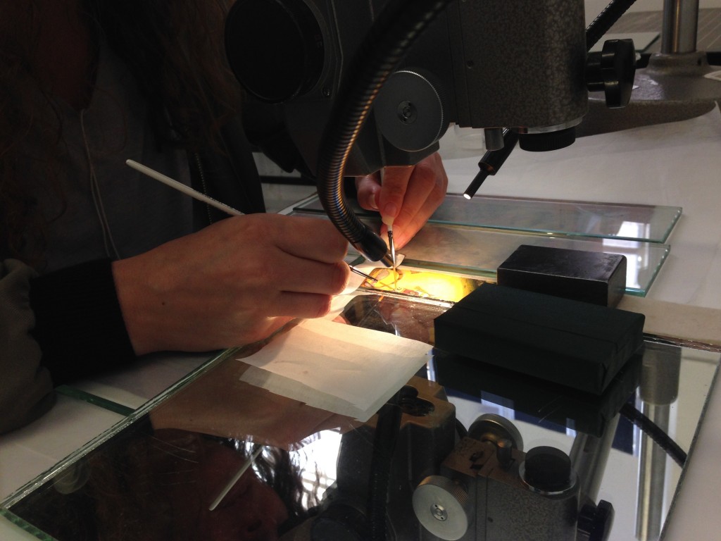 Boo at work on the Royal Asiatic prints