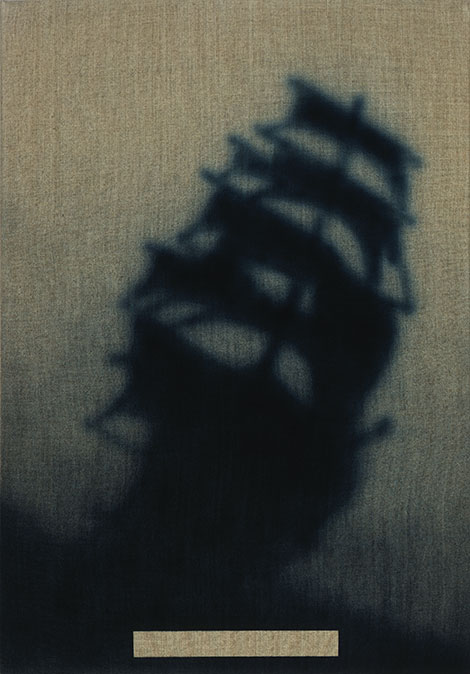SHIPLISTING, 2001. Acrylic on linen, 20 × 14 inches. © Ed Ruscha. Courtesy of the artist and Gagosian Gallery.