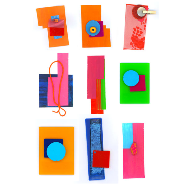 Colour project material experiments by Hannah Miles