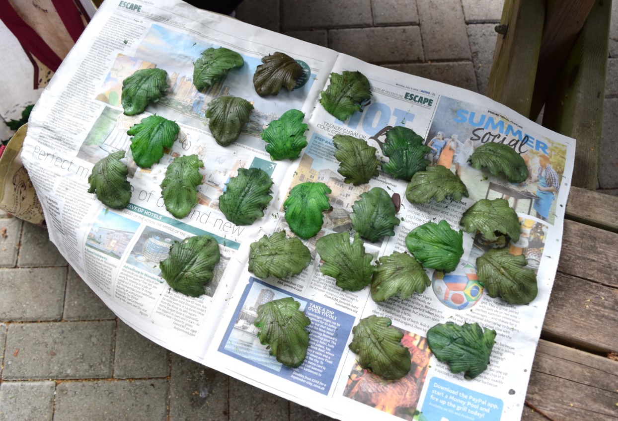 Painted leaves that will be featured as part of the Virtually Summer exhibition