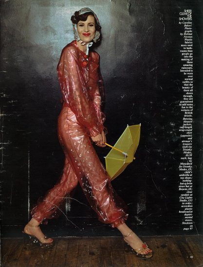 Swanky Modes raincoat, 1973. Photo: Helmut Newton. 