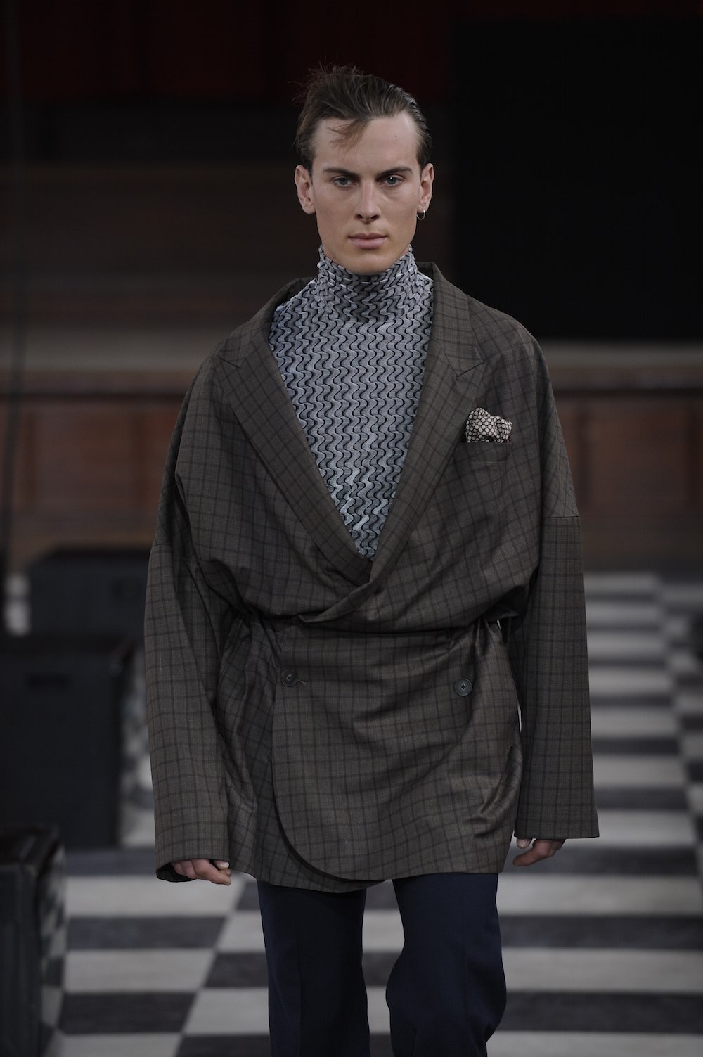Sohyeon Park at LCFMA18 Menswear. Shot by Roger Dean.