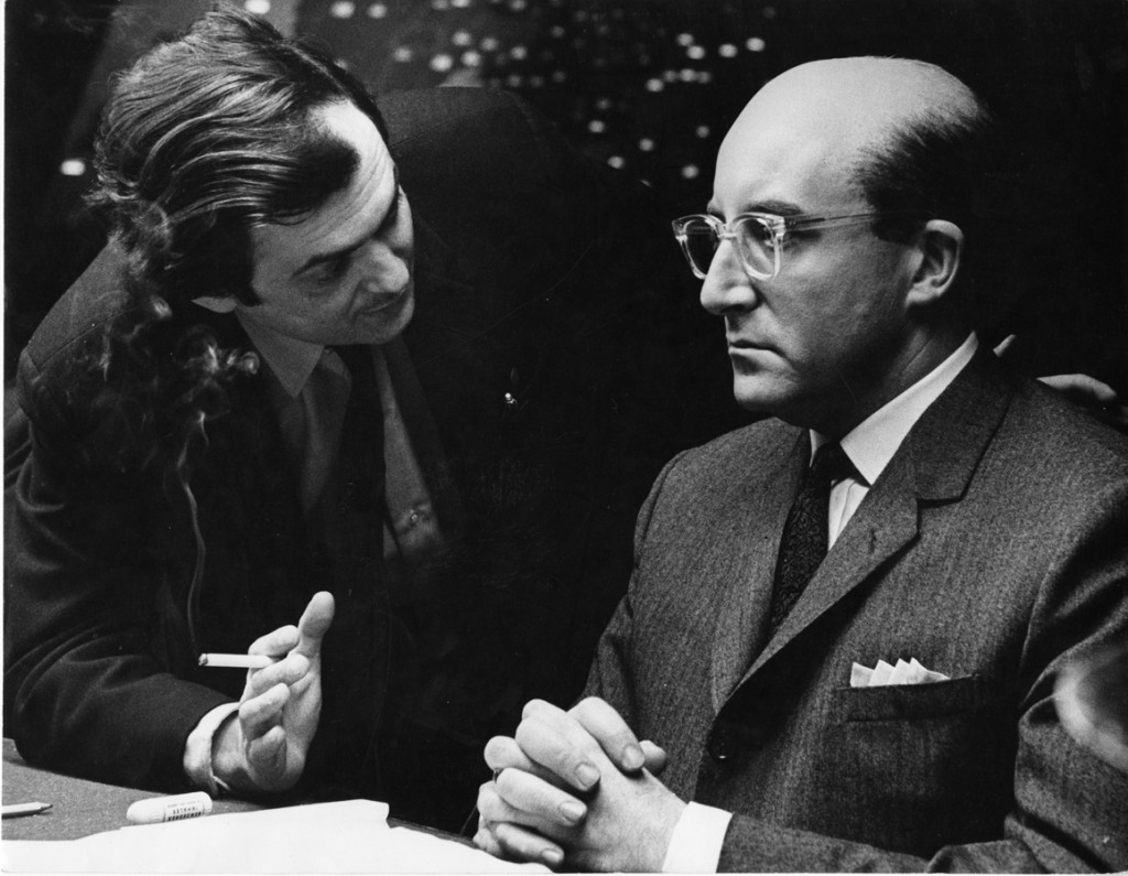 Stanley Kubrick with Peter Sellers in the role of President Muffley, c1963
