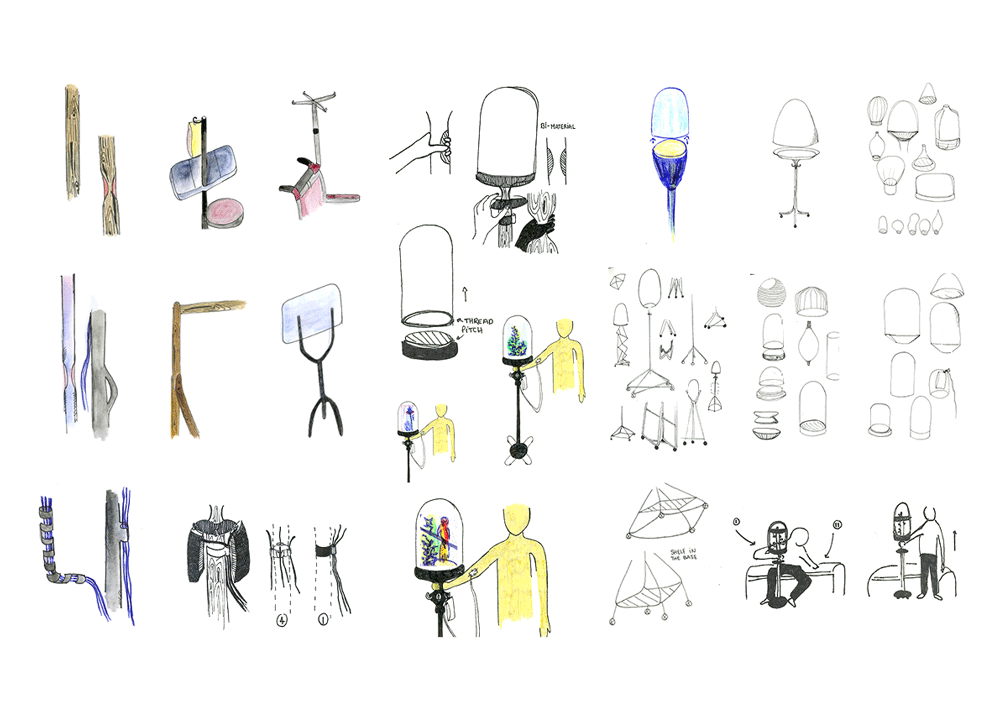 Sketch for drip stand designs by Maëlys de la Ruée.