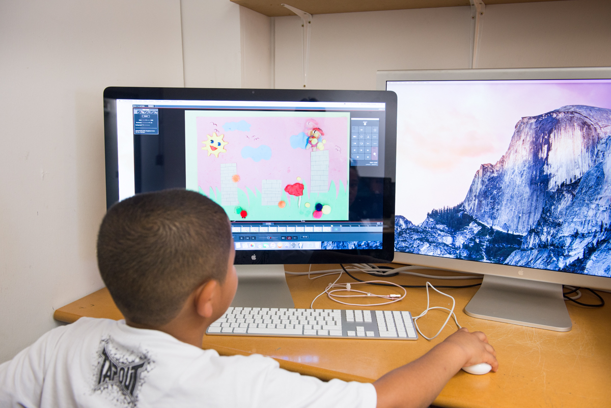 One of our young visitors learns how to make a stop motion animation