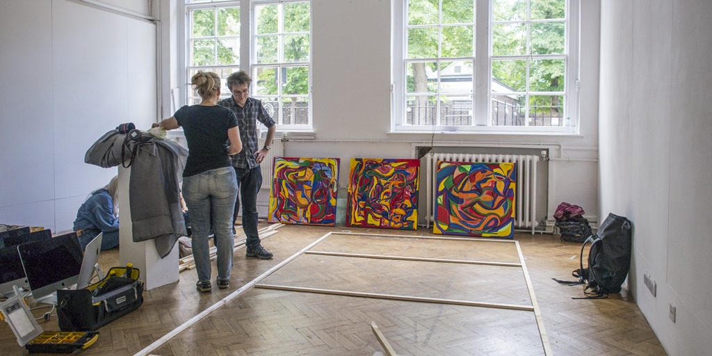 Peter Masell installing work