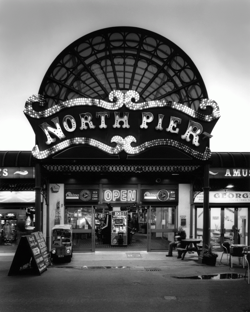 Sheila Rock, ‘Blackpool North Pier’, digital print. Photograph © Sheila Rock Photography