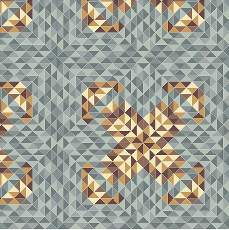 Design by Sy-An Chen entitled Extension. This design uses the basic shape of a triangle to assemble a large textured form that uses colour and shape to create a feeling of extending and reaching outwards.