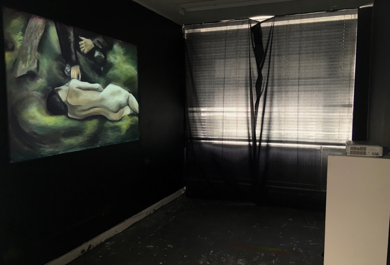 'Still Cinema', pastels on paper illuminated by a projector