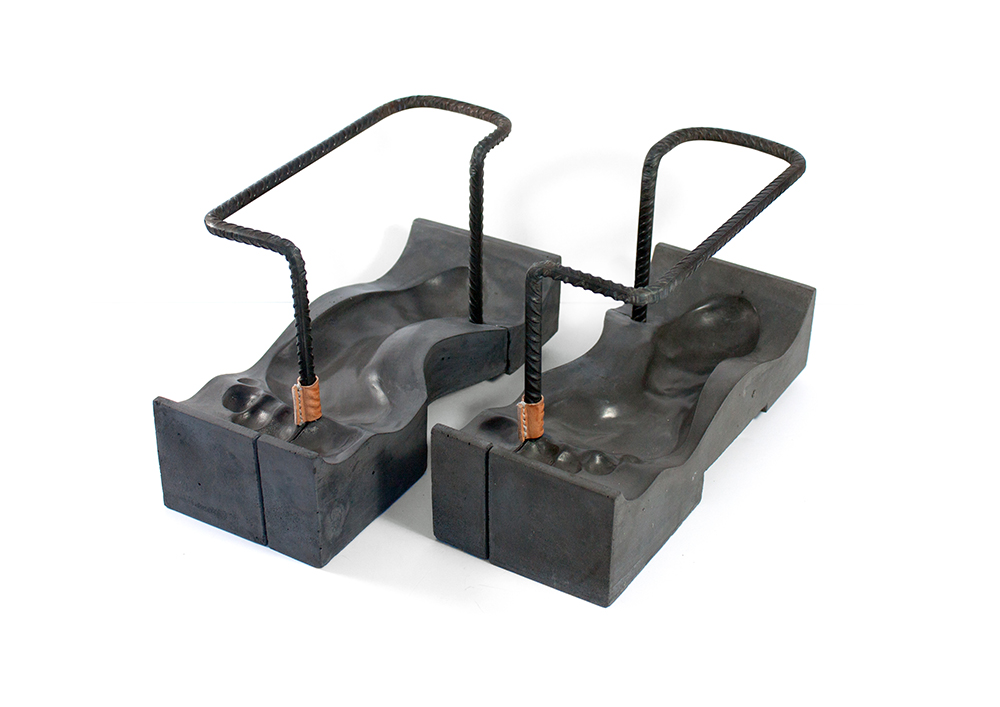 MA Footwear student Sandra Plantos produced a collection that restricts movement. 