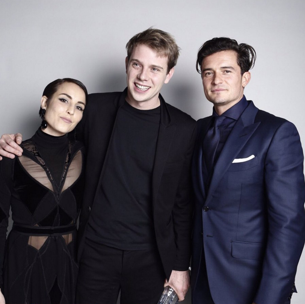 Jonathan Anderson with Orlando Bloom and Noomi Rapace at last nights British Fashion Awards (Image from British Fashion Council)