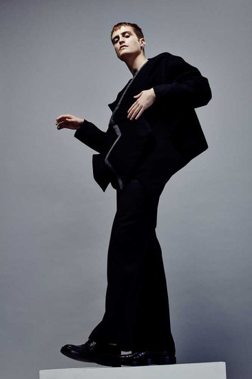 Menswear by Cyanne WingYan Sze, BA (Hons) Fashion Design and Development. Men's Knitwear by Marco Milani, BA (Hons) Fashion Textiles: Knit. Photographer: James Rees , Creative Direction: Rob Phillips, Hair: Ezana Ové, Beauty: Kirsty Gaston