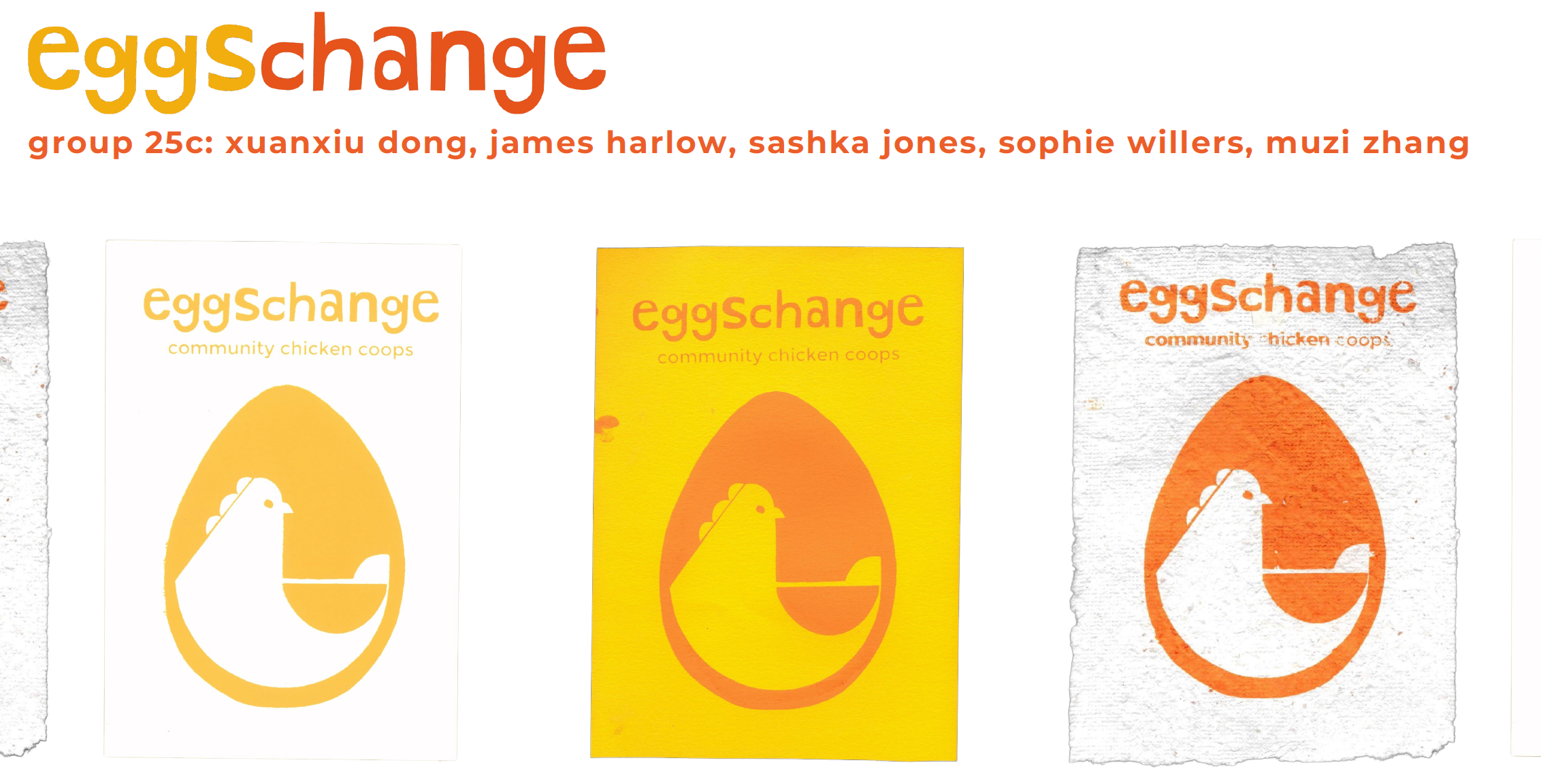 A cover with the title eggschange and a repeated egg illustration