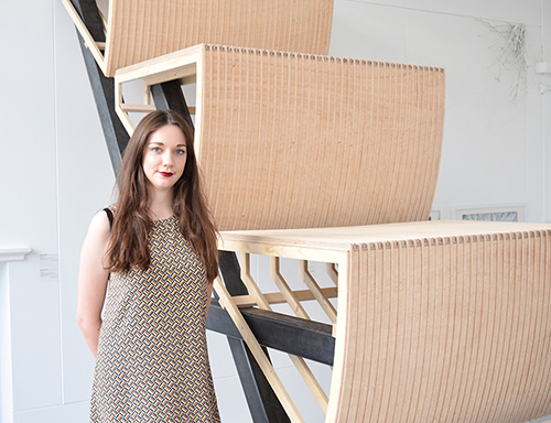 Queenie Clarke with her piece Escalator 0.2
