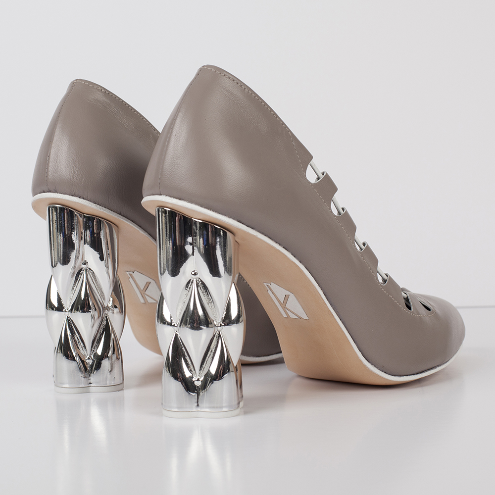 BA (Hons) Cordwainers Footwear: Product Design and Innovation student Kay Whitehouse. Photo credit: Hannah White and Becca Sidhu.