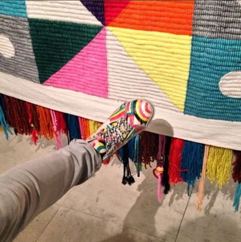 Researching for inspiration at Somerset House and noticing my artwork matches my sneakers