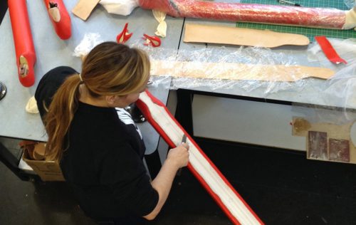 Jo Cope working in her studio